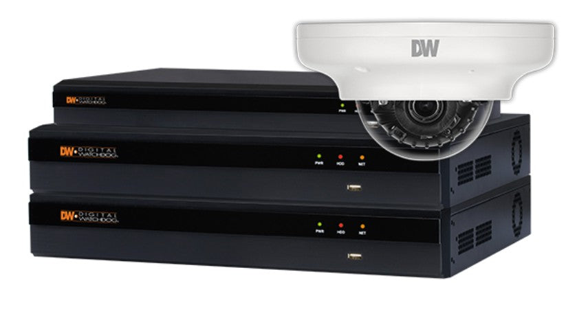 Digital Watchdog DW-VP9V7BUN24 | VMAX IP Plus NVR, 2TB with 4 X 2.1MP/1080P Ultra Low-Profile Vandal Dome Camera, 2.8mm Fixed Lens