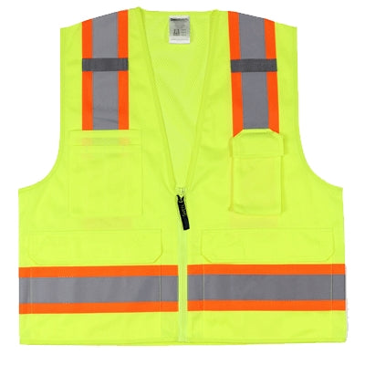 Direct Safety 83983 | Surveyors Vest, Lime, 4X-Large/5X-Large, Economy