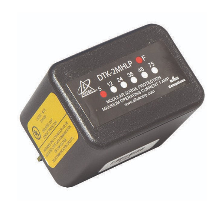 Ditek DTK-2MHLP5F | Data & Signaling Circuit Surge Protector with Snap-Track Base