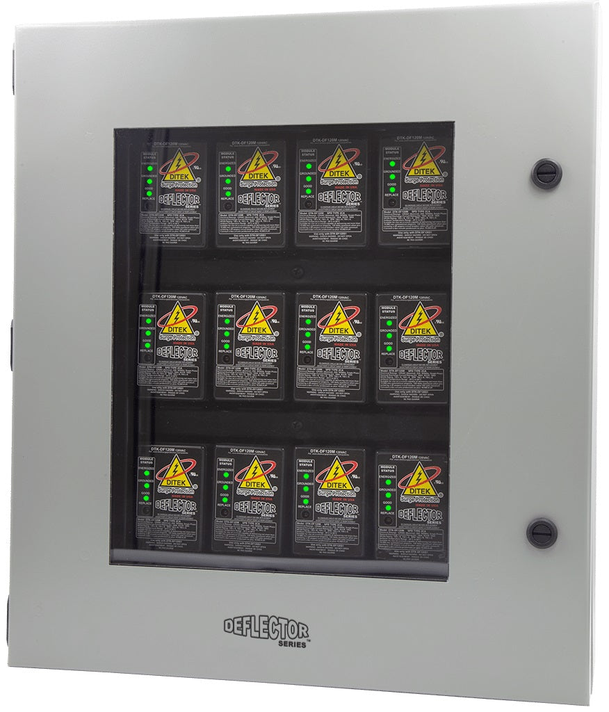 Ditek DTK-DF120S12 | Twelve Circuit Series Connected Surge Protective Device with Dry Contacts and Audible Alarm