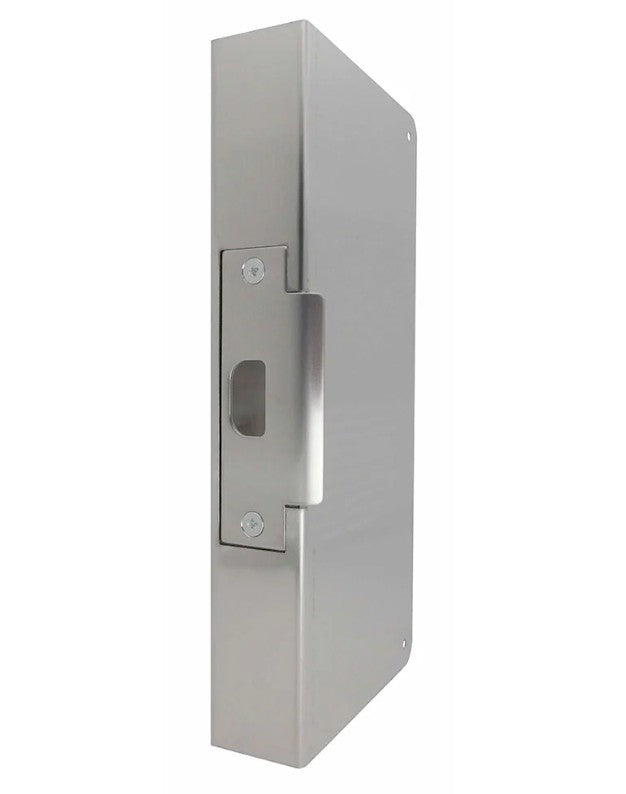 Don-Jo 478-S-CW | Door Lock Wrap Around Plate, 5-1/8" Width x 12" Height, Satin Stainless Steel, ASA Preparation