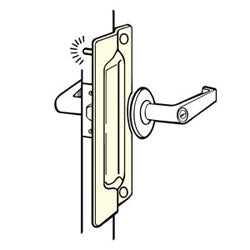 Don-Jo Mfg Inc PLP-211-EBF-SL | Latch Protector, 3" x 11", 12 Gauge Steel, Silver Coated, Solid Steel Pin, For Outswinging Door
