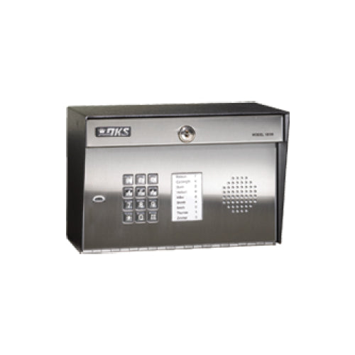 Door King 1808-085 | Telephone Entry System, 16-Digit Dialing, Surface Mount, 16 Volt Ac, 11" W X 6.375" D X 7.375" H, Stainless Steel Faceplate