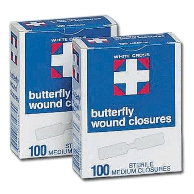 Dukal LLC 1975033 | American White Cross Butterfly Wound Closures Medium .375" X 1.625", 100/Box