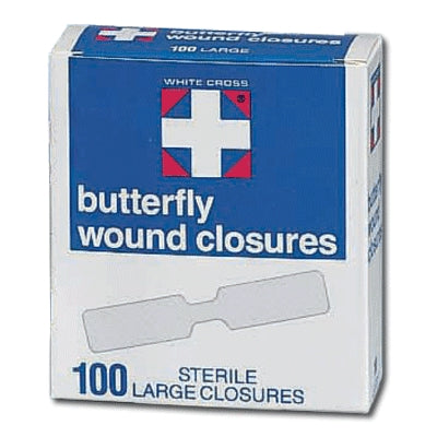 Dukal LLC 1990033 | American White Cross Butterfly Wound Closures Large, .5" X 2.75", 100/Box