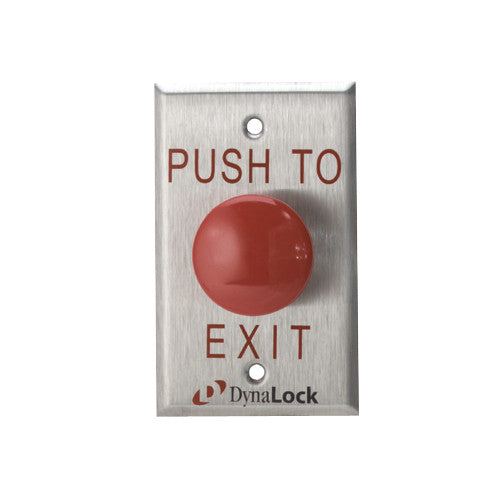 Dynalock 6290-US32D | Push Button Palm Switch, 10 A, 1NO Circuit, Red Button