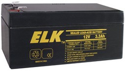 Elk Products Inc. ELK-1233 | Sealed Lead Acid Battery, 12 V 3.3Ah
