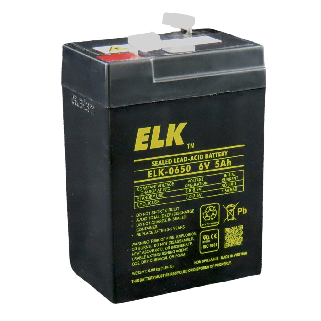 ELK Products Inc. 650 | Sealed Lead Acid Battery, 6 V 5Ah