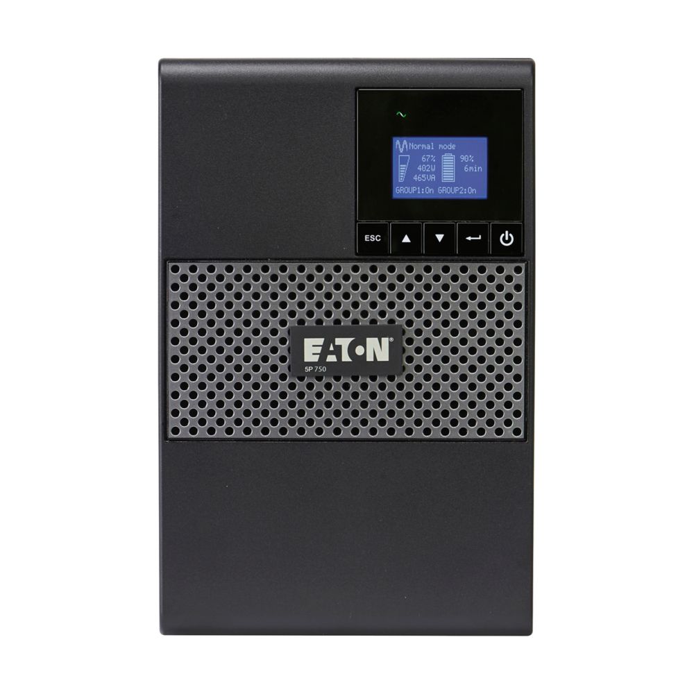 Eaton Power Quality 5P750 | 5P UPS, Tower, 750 Va, 600 W, 5-15P Input, Outputs, (8) 5-15R, 120V, True Sine Wave, Network Card Optional