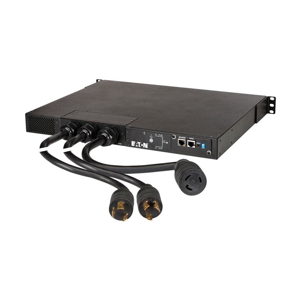 Eaton Power Quality EATS30P | ATS Rack PDU, 1U, (2) L6-30P Input, 5.76 KW Max, 208-240V, 24A, 10 Ft Cord, Single-Phase, Outlets, (1) L6-30R