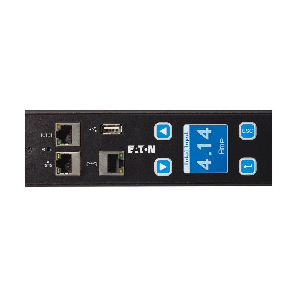 Eaton Power Quality EMI301-10 | Metered Input Rack PDU, 0U, L15-20P Input, 5.76 KW Max, 200-240V, 16A, 10 Ft Cord