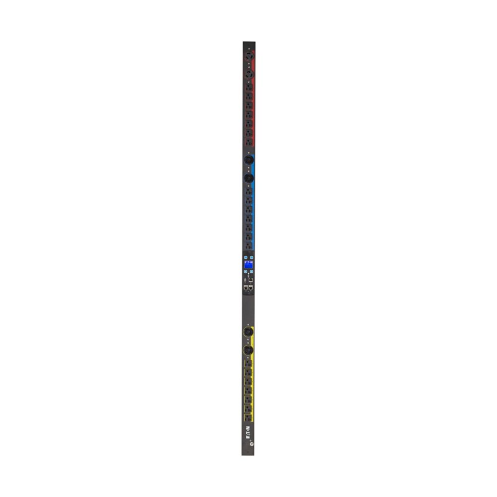 Eaton Power Quality EMI308-10 | Metered Input Rack PDU, 0U, L21-20P Input, 5.76 KW Max, 120/208V, 16A, 10 Ft Cord, Three-Phase, Outlets