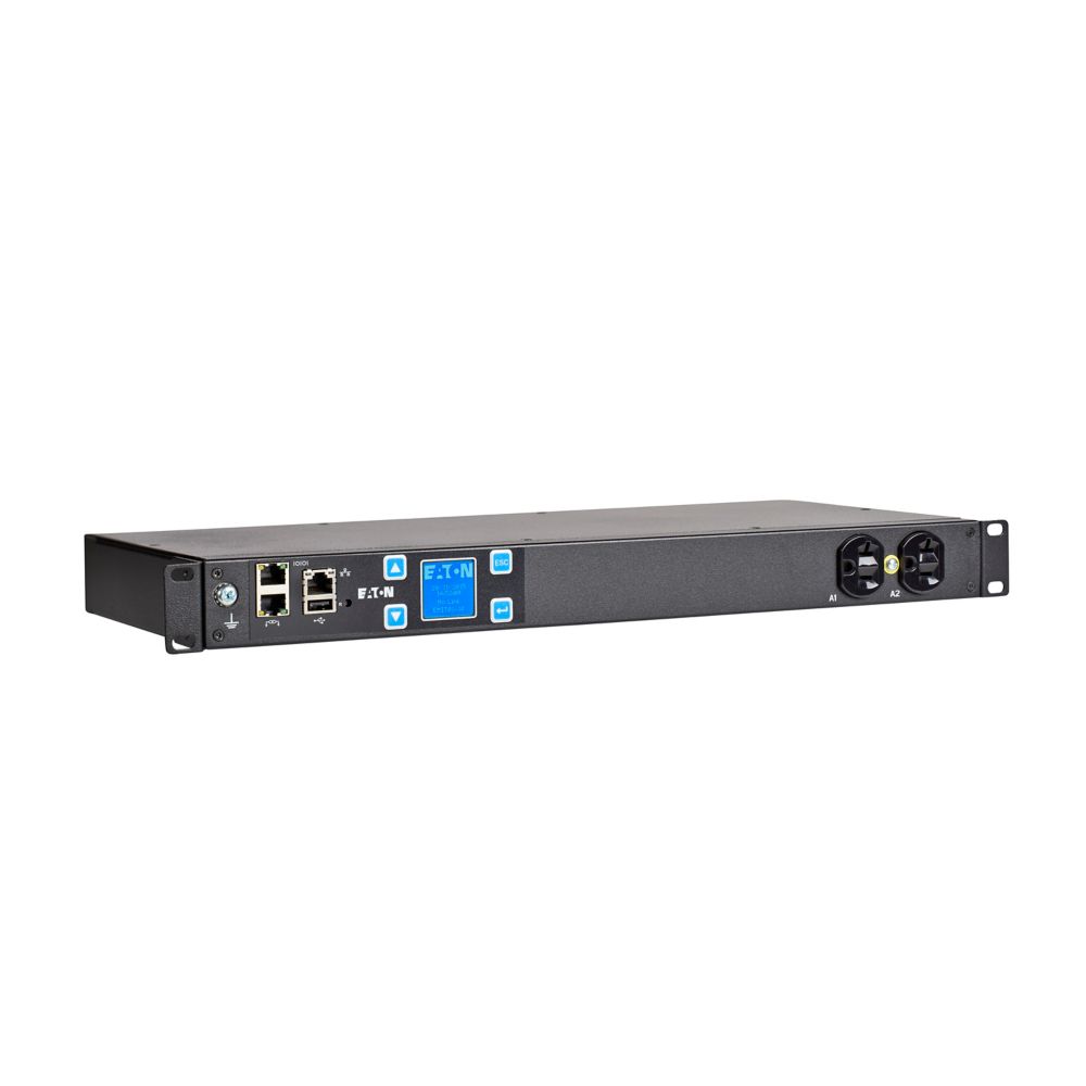 Eaton Power Quality EMIT02-10 | Metered Input Rack PDU, 1U, L5-20P Input, 1.92 KW Max, 120V, 16A, 10 Ft Cord, Single-Phase, Outlets, (12) 5-20R