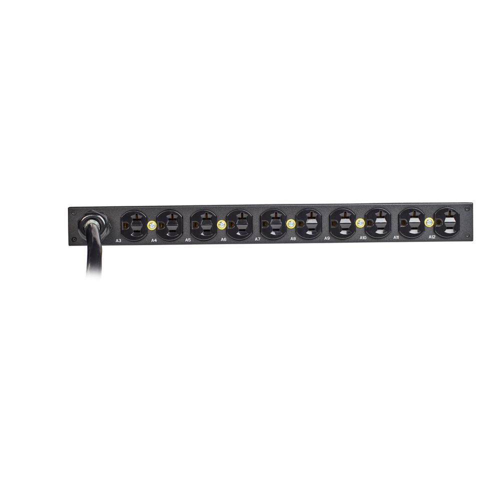 Eaton Power Quality EMIT02-10 | Metered Input Rack PDU, 1U, L5-20P Input, 1.92 KW Max, 120V, 16A, 10 Ft Cord, Single-Phase, Outlets, (12) 5-20R