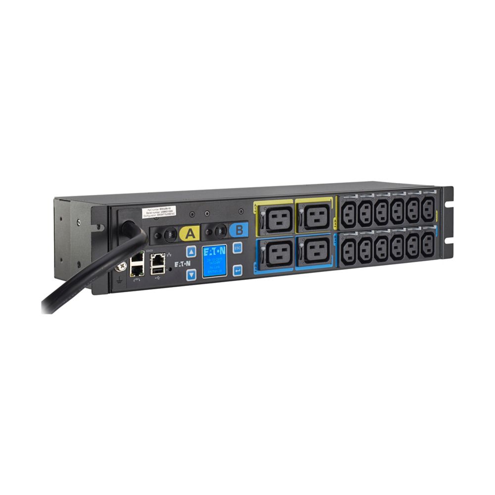 Eaton Power Quality EMIU05-10 | Metered Input PDU, 1Ph, 2U, L5-30P Input, 10 Ft Cord, 2.88 KW, 24A, 100-127V, 16 Outlets (16) 5-20R