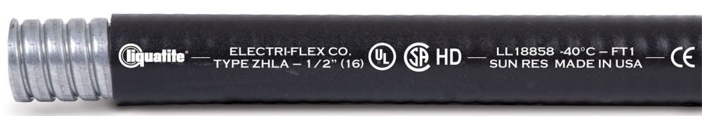 Electri-flex Company 88111 | Flexible Conduit, Hot Dipped Galvanized, Black, 1/2 in.