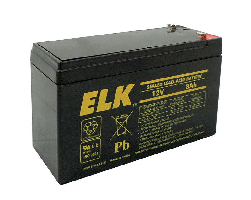 Elk Products Inc. ELK1280 | Sealed Lead Acid Battery, 12 V 8Ah