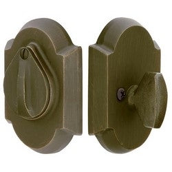 Emtek Products Inc 8457 FB 214 THK DR | Door Deadbolt, Single Cylinder, #1 Style, Schlage C Keyway, 2-1/4" Thickness, Sandcast Bronze, Flat Black, With Flap