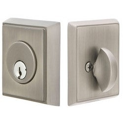 Emtek Products Inc 8468 US19 | Door Deadbolt, Single Cylinder, Rectangular Style, Schlage C Keyway, Brass, Flat Black