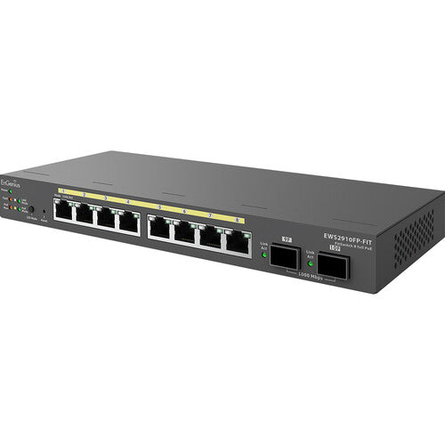 EnGenius EWS2910FP-FIT | PoE+ Switch, 10-Port, 8 x GE PoE+, 2 x SFP, 100–240 VAC