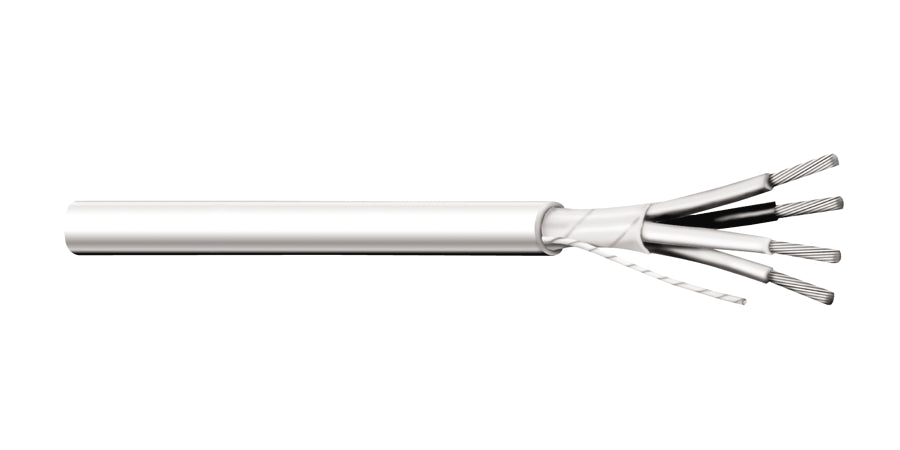 Encore Wire C2543A.41.10 | 18 AWG 4-Conductor Stranded TNC Cable with SRPVC Insulation, Foil Shield, Gray PVC Jacket