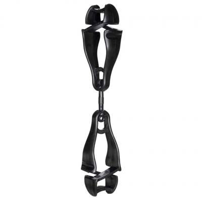 Ergodyne 19412 | Squids 3420 Swiveling Glove Clip Holder Dual Clips, Black