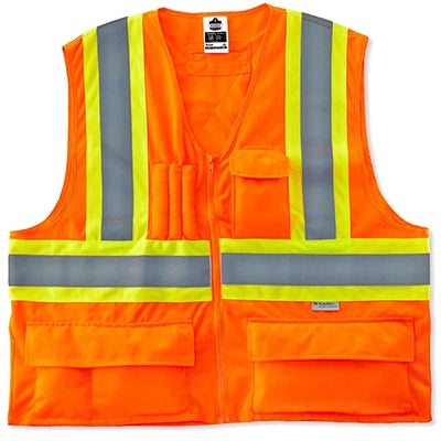 Ergodyne 26187 | Glowear 8235ZX Type R Class 2 Two-Tone X-Back Vest Orange, 2X-Large/3X-Large