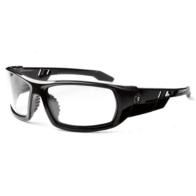 Ergodyne 50003 | Skullerz Odin Safety Sunglasses Black Frame, Clear Fog-Off Anti-Fog and Hardcoat Lens