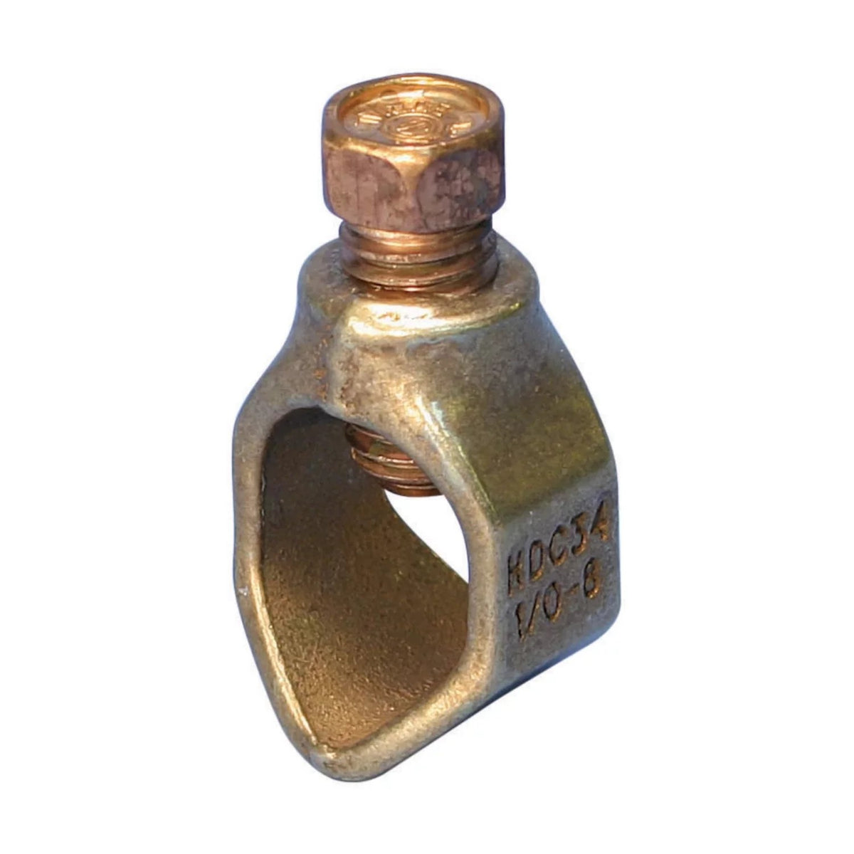 Erico HDC34 | Ground Rod Clmp, Silicon Bronze, 3/4" Diameter, #8 Sol-1/0 Stranded,10mm² Solid-50mm² Stranded