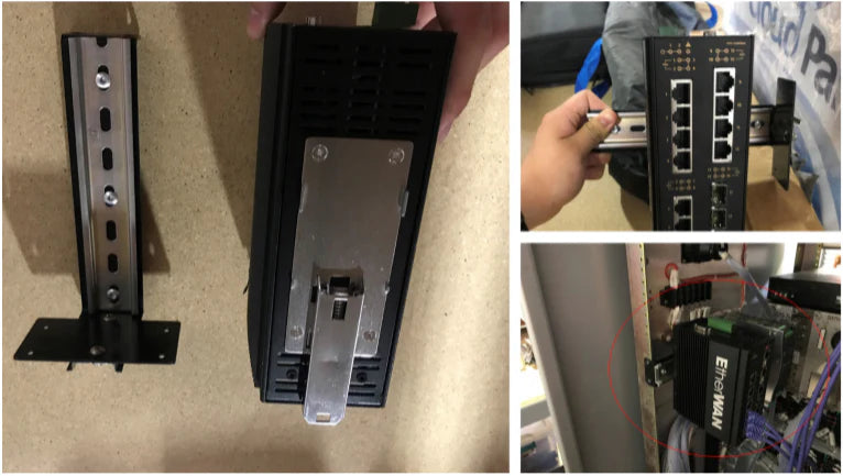Etherwan Systems KR-BKZDIN2-D | Z-Shaped Horizontal Mounting Bracket with Removable DIN-Rail