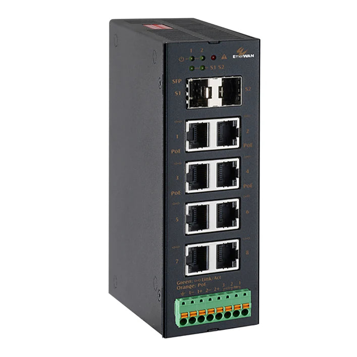 Etherwan Systems TG103H-0802 | Hardened Ethernet Switch Unmanaged PoE 10-port
