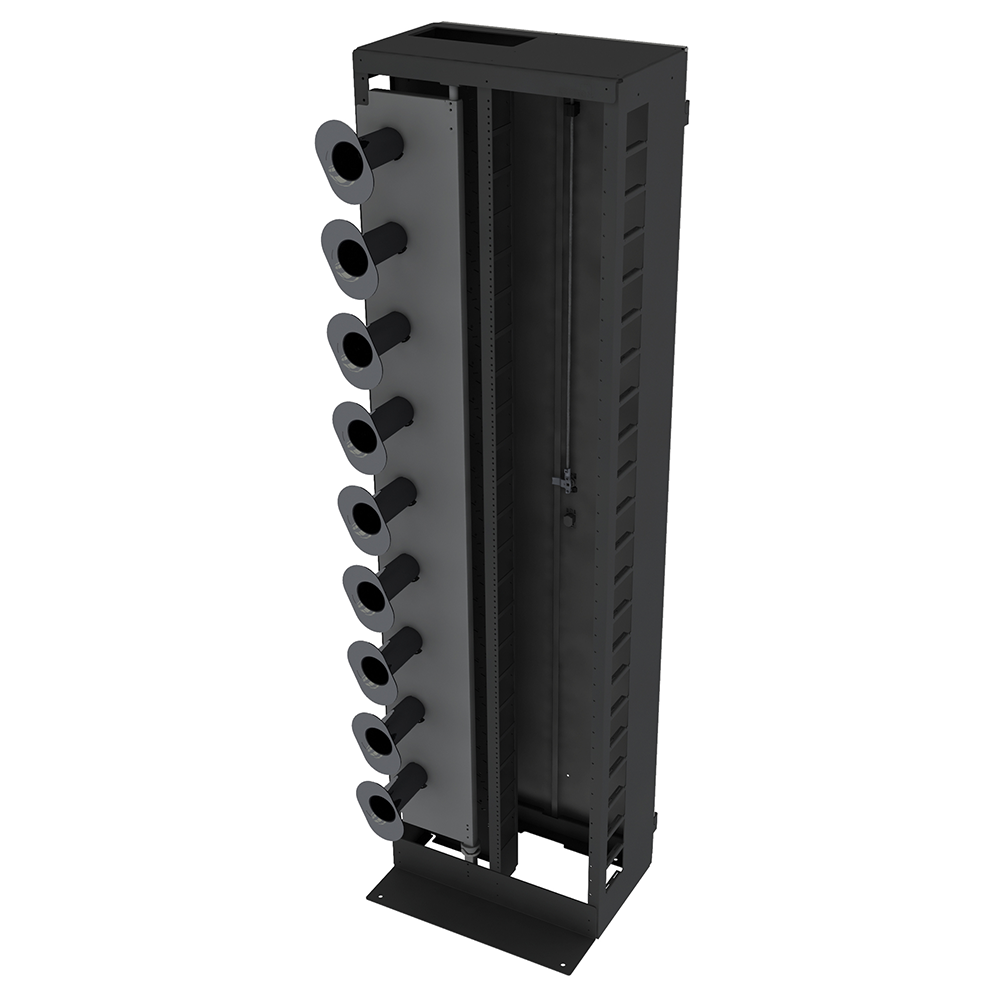 Leviton F3168-22F | HDX Fiber Distribution Frame, 84"H x 24"W x 21"D, accepts up to (22) Decks, Frame does not qualify for prepaid freight program