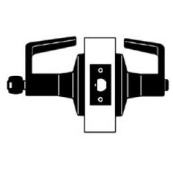 Falcon Lock B511BD D 626 | Door Cylinder Lock, Standard Duty, Dane Lever, Deadlatch, 2-3/4" Backset, Satin Chrome without SFIC Cylinder, for Entry/Office