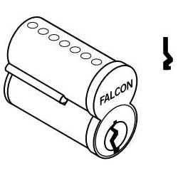 Falcon Lock CB846 D 626 | Door Lock Cylinder, Interchangeable Core, 6-Pin, Uncombinated, Best Style Capping, D Keyway, Satin Chrome
