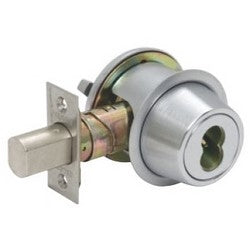 Falcon Lock D241B 613 | Door Deadlock, Medium Duty, Lipless Strike, Single Cylinder, Turn, 2-3/4" Adjustable Backset, Oil Rubbed Bronze without SFIC Cylinder
