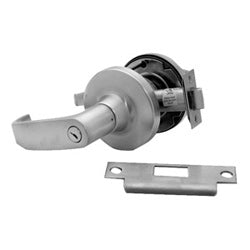 Falcon Lock T301S D 626 | Door Cylinder Lock, Extra Heavy Duty, Dane Lever, Springlatch, 2-3/4" Backset, Satin Chrome, for Privacy