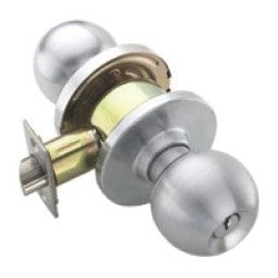 Falcon Lock W101S H 626 | Door Cylinder Lock, Medium Duty, Hana Knob, Springlatch, 2-3/4" Backset, Satin Chrome, for Passage/Closet