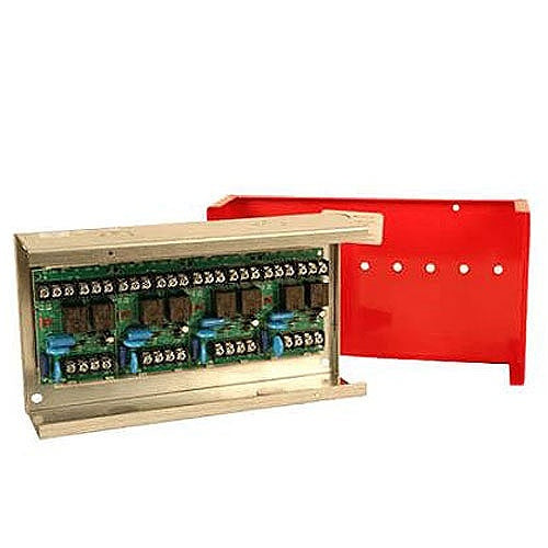 Fire-Lite Alarms MR-204/CR | 24VDC 4-Position DPDT Relay with Enclosure, Red