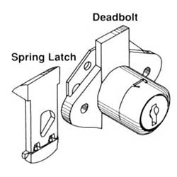 Fort Lock MFW23008B KA 217 | Drawer Lock, Single Bitted, Keyed Alike 217, 1-1/8" Spring Latch & Deadbolt, Brass, With Universal Keyway, Wood Drawer