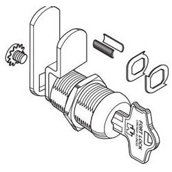 Fort Lock MFW29058 KA D3012 | Cam Lock, High Security Double Bit, Multi-Function, 5-Tumbler, Keyed Alike D3012, 5/8", Stainless Steel