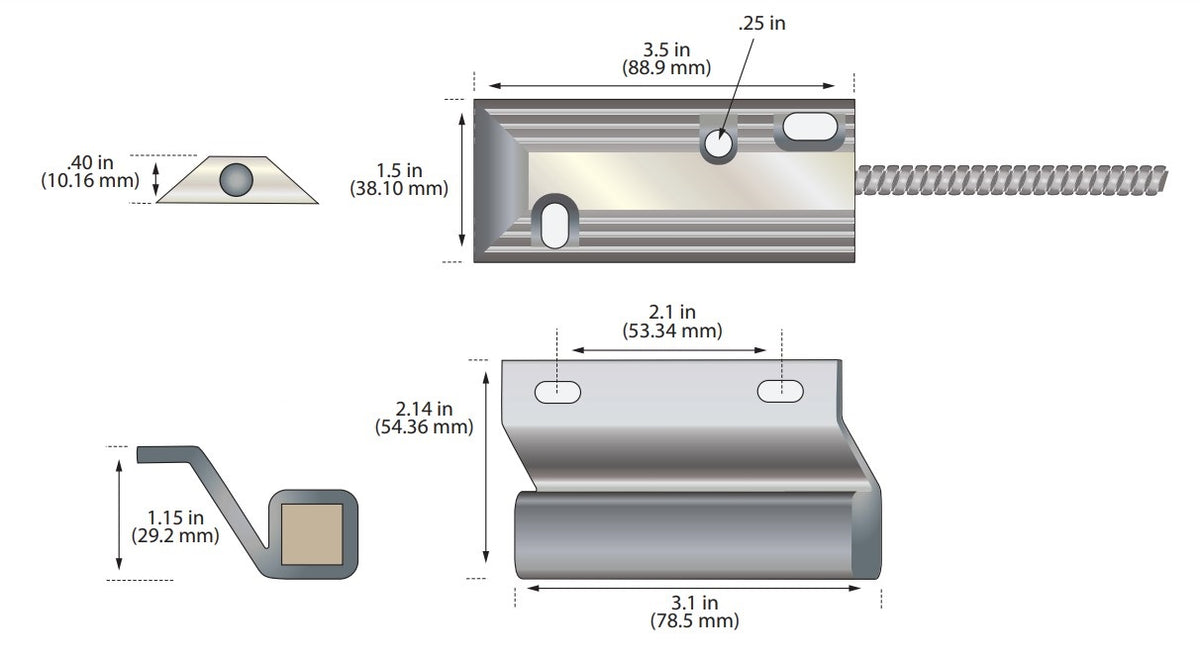 George Risk Industries (G.R.I.) 4532LB | Miniature Overhead Door Switch Set, Open Loop, Up To 2-1/2" Gap, 4175 Bracket, M-15 Magnet