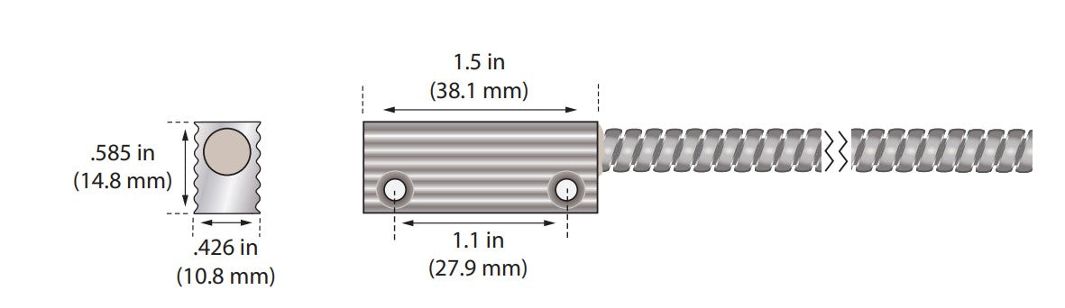 George Risk Industries (G.R.I.) PTD-1-36 | Power Transfer Device , 36" Armored Cable