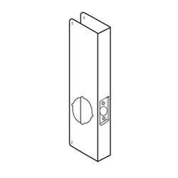 General Lock BH-14-S-CW | Door Lock Wrap Around Plate, 5" Width X 14" Height, 2-3/4" Backset, 1-3/4" Door, Satin Stainless Steel