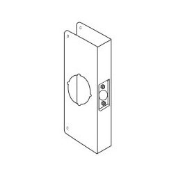General Lock BH-2-PB-CW | Door Lock Wrap Around Plate, 4" Width X 9" Height, 2-3/8" Backset, 1-3/4" Door, Bright Brass