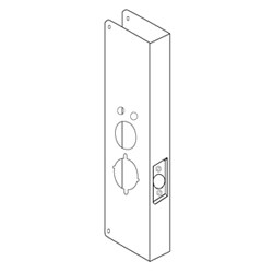 General Lock BH-27-S-CW | Door Lock Wrap Around Plate, 5" Width X 15" Height, 2-3/4" Backset, 1-3/4" Door, Satin Stainless Steel
