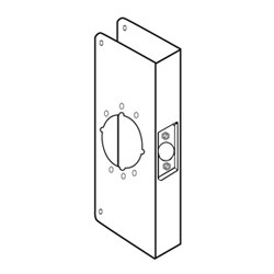 General Lock BH-4-S-2-CW | Door Lock Wrap Around Plate, 4-3/4" Width X 9" Height, 2-3/4" Backset, 1-3/4" Door, Satin Stainless Steel
