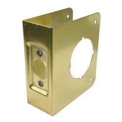 General Lock BH-51-PB-CW | Door Lock Wrap Around Plate, 4" Width X 4-1/2" Height, 2-3/8" Backset, 1-3/8" Door, Bright Brass