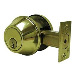 General Lock D160 605 6WL C | Single Cylinder Deadlock, Us3 Polished Brass Finish, 6-Way Adjustable Latch, Schlage C Keyway, Grade 2