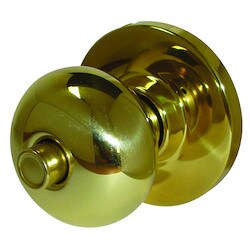 General Lock K240P 605 LL ANSI | Cylindrical Knobset, P-Knob, Grade-2, Ansi F76 Strike, Bright Brass, Without Latch, For Privacy