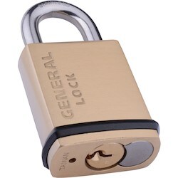 General Lock PL451B10S RK LESS CYL KR/NKR | 1-3/4" Brass, 5/16" X 1" Shackle No Cyl